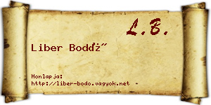 Liber Bodó névjegykártya